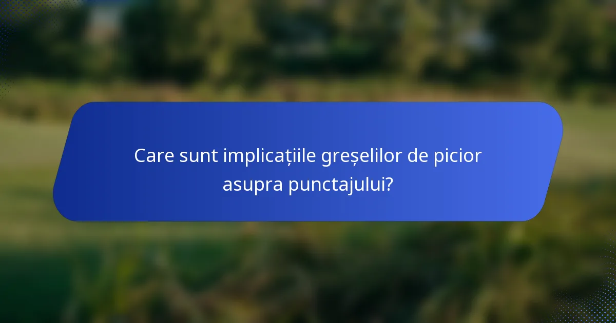 Care sunt implicațiile greșelilor de picior asupra punctajului?