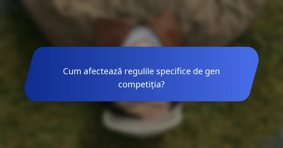 Cum afectează regulile specifice de gen competiția?
