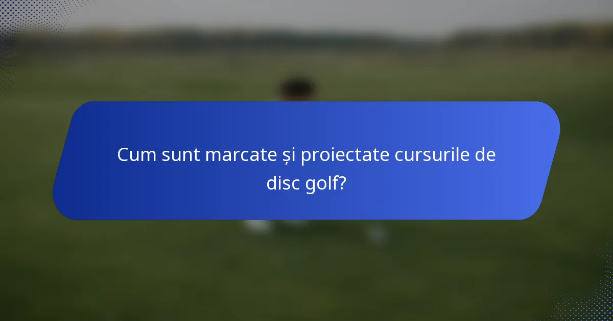 Cum sunt marcate și proiectate cursurile de disc golf?